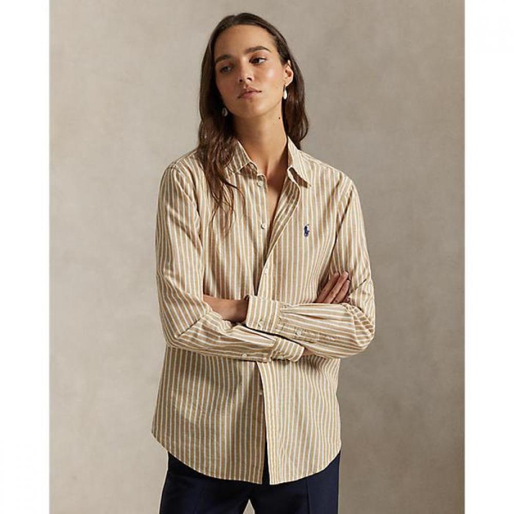 

Polo Ralph Lauren Women S claSSic Fit Stripe Cotton Linen Shirt wmpoShtndo21050260 XXS