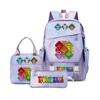 Rhythm Box Sprunki Cartoon Backpack Campus Male and Female Versatile Student Large Capacity School Bag Three-piece Set L