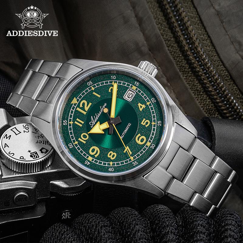 ADDIESDIVE AD2055 Men's Automatic Mechanical Watch NH35A Stainless Steel Luxury 200M Diving Waterproof Luminous Dress Watch