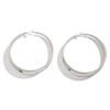 Grooved Smooth Circle Metal Earrings for Women, European and American Style, 2026 Spring Trendy Stylish Internet Celebrity Street Style Accessories