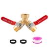 Hose Splitter 2 Way Heavy Duty Garden Hose Y Splitter with Shutoff,Garden Hose Splitter with 304 Stainless Steel Long Handle Outdoor Full Flow Y Valve