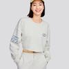 Skechers Retro Sports Loose Fit Crewneck Sweatshirt Unisex Sweatshirt Light-White Gray L324U096-0248