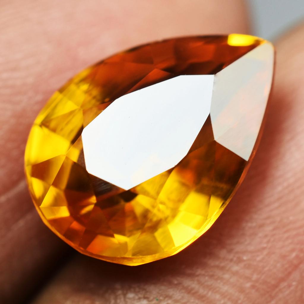 Pendant Size 8.20 Ct Yellow Sapphire Pear Cut Ring Size Loose Gemstone CERTIFIED