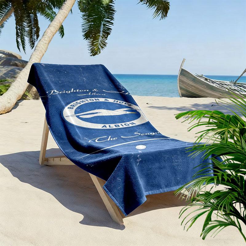 Brighton & Hove Albion Druck Strandtuch, Großes Weiches Schnelltrocknendes Handtuch für Strand Camping Schwimmen