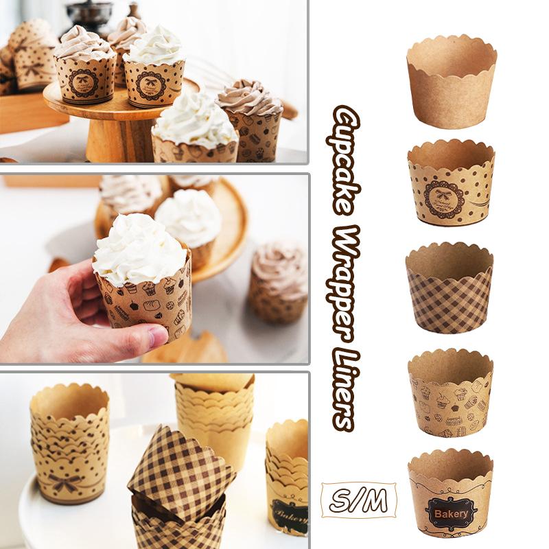 250Pcs Cupcake Wrapper Liners Muffin Tulip Case Dessert Paper Baking Cup Party Heat Proof Oven for Household Baking