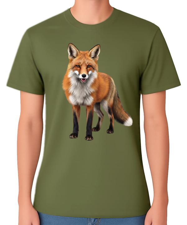 Red Fox T-Shirt Realistic Fox Wildlife Forest Animal Lover Gift Unisex Tee S разноцветный