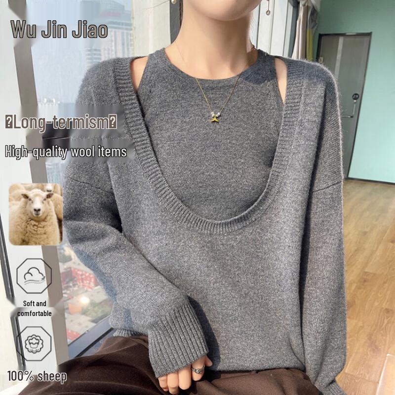 Women's 100% Wool Two-Piece Sweater Set