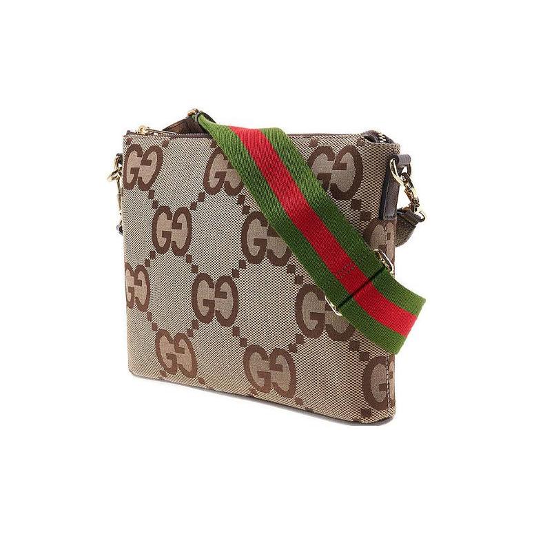 Gucci Borsa a tracolla messenger in tela, Borsa a spalla, Borsa crossbody da uomo, Beige Marrone