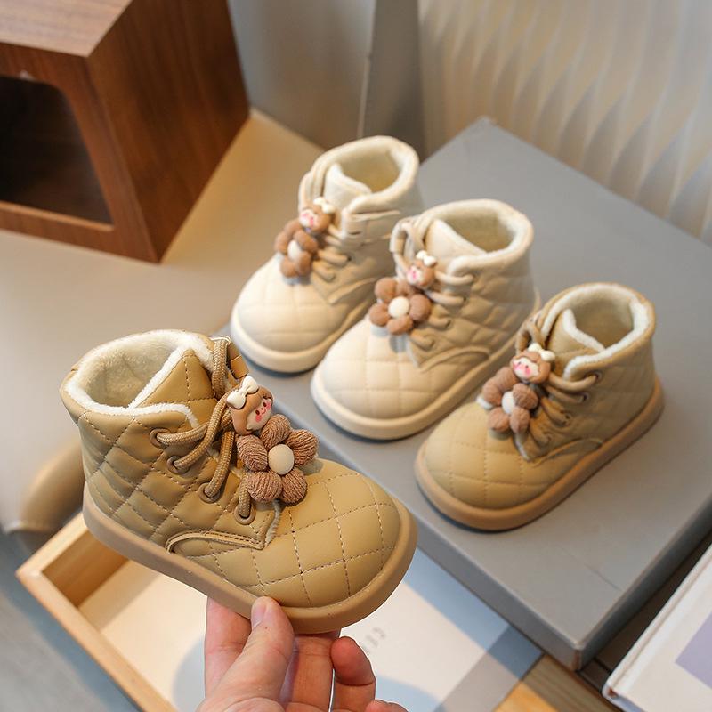 Children's 2025 Winter Velvet-Lined Leather Snow Boots – Cozy, Warm, and Stylish for Girls