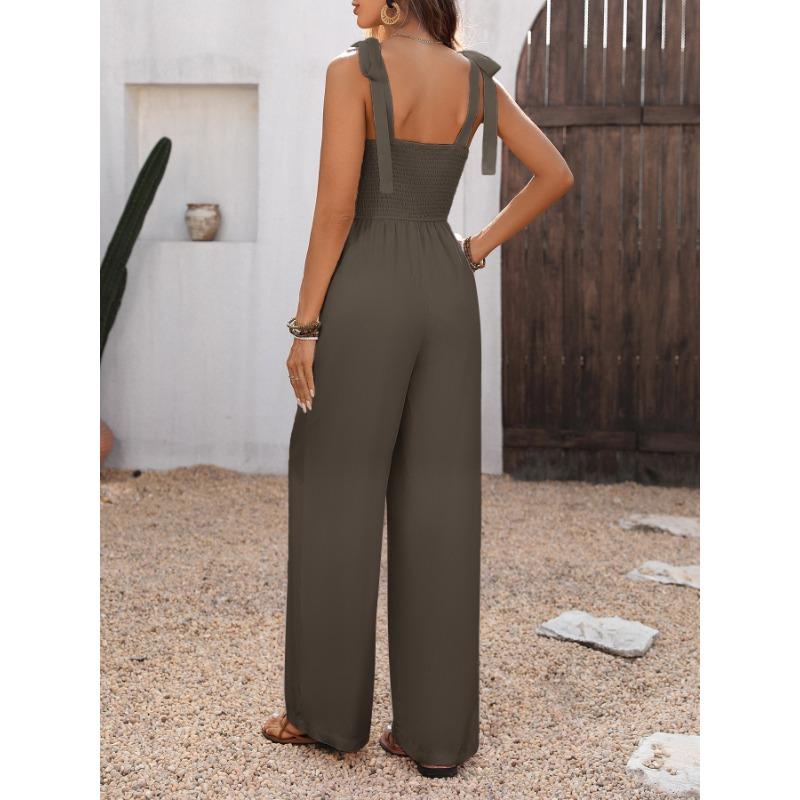 TIFICY Women's Fashion Casual Summer Spring Rhombus Print Sleeveless Suspenders High Waist Trousers Jumpsuits & Rompers