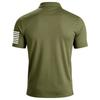 Men’s Casual Polo Shirt Short Sleeve with Flag Print Turn Down Collar Classic Fit for Everyday Wear Outdoor Activities