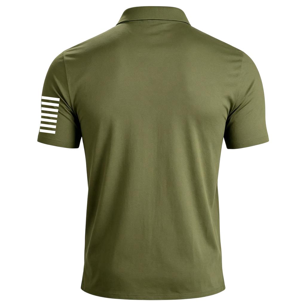 Men’s Casual Polo Shirt Short Sleeve with Flag Print Turn Down Collar Classic Fit for Everyday Wear Outdoor Activities