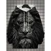 Men's Hoodie 3d Print Animal Lion Graphics Long Sleeve Hoodie Fashion Casual Autumn Unisex Tops Oversized Hooded Streetwear