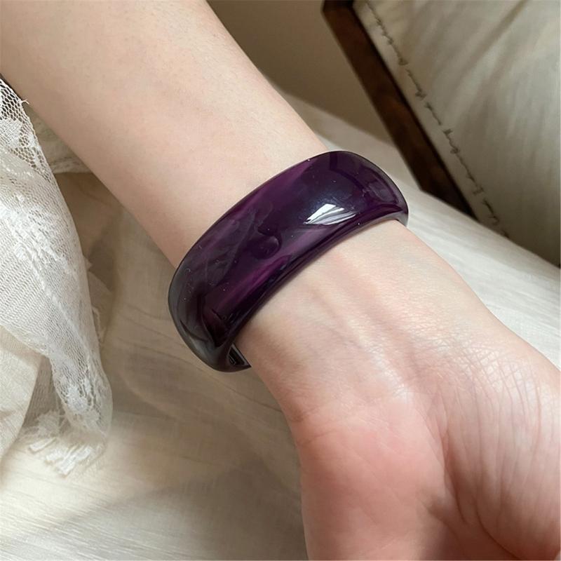 Bracciali Bangle in Acrilico Bangle Rotondo Largo Gioielli Eleganti Accessorio di Moda Artistico Adatto per Donne alla Moda Regalo