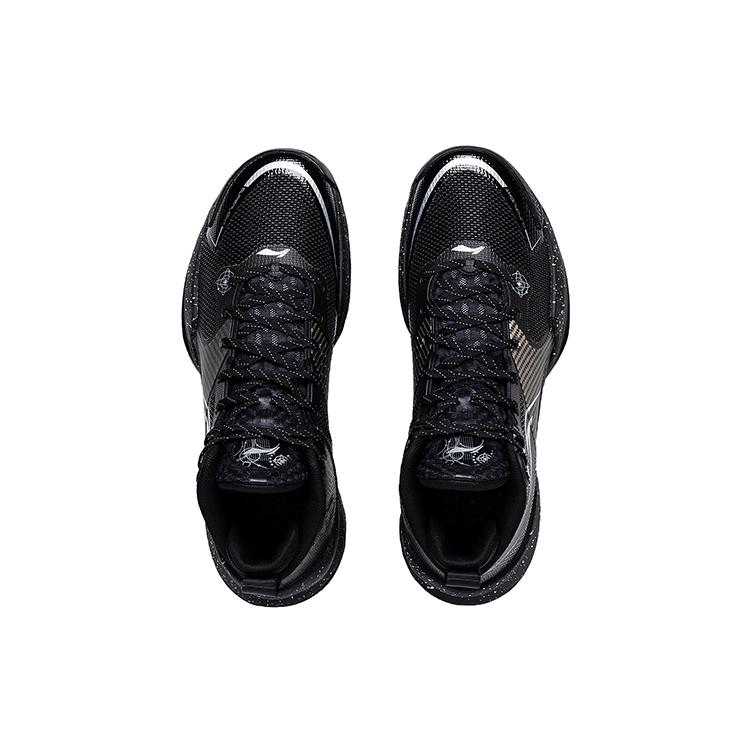 New LINING Basketball Shoes Men Mid Top Black ABAS027-11