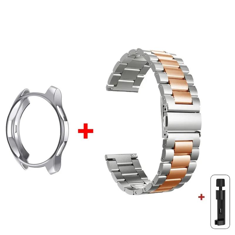 Band+Case for Samsung Galaxy Watch 6 5 4 44 40mm 4/6 Classic 46 42mm Stainless Steel Bracelet Galaxy Watch 3 5 Pro 41 45mm Strap