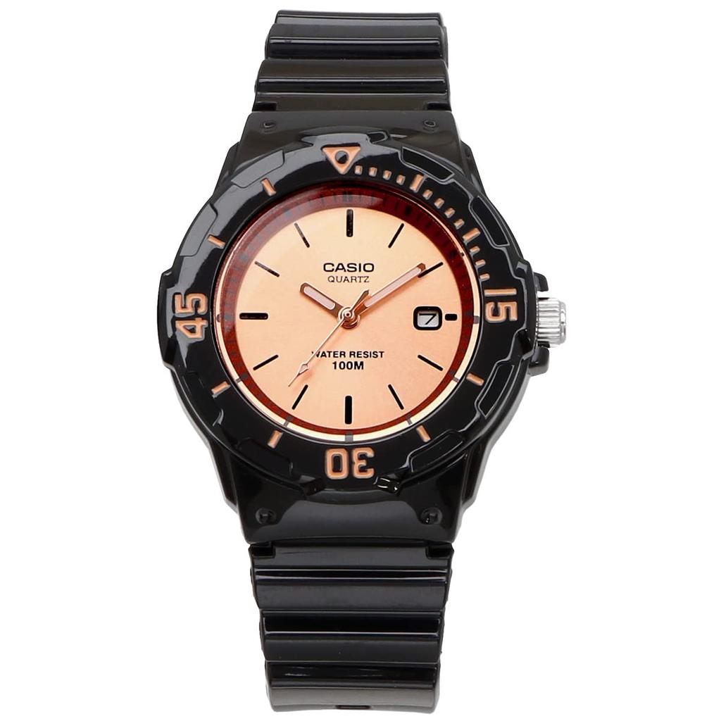 Casio Relógio Analógico LRW -200H-9E2V / -200H-9EV Feminino/Infantil Barato Casio Preto Brilhante/Dourado / Preto Brilhante/Ouro Rosa Modelo Estrangeiro [Importação Paralela]