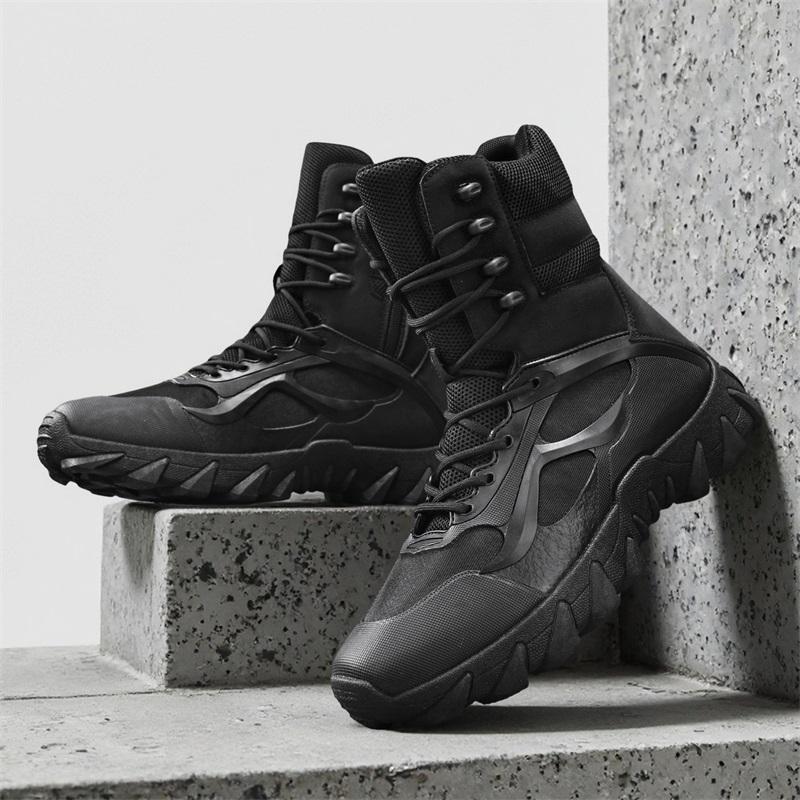 Men's Suede Outdoor Hiking Boots Non-Slip Hard Grip Sole Tactical Work Boots Mountain Trekking Camping Special Force Desert Boot