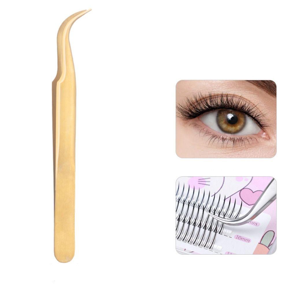 Gold Curved Tip Tweezers Stainless Steel Straight Tweezers Lash Extension Tweezers  Nail Art