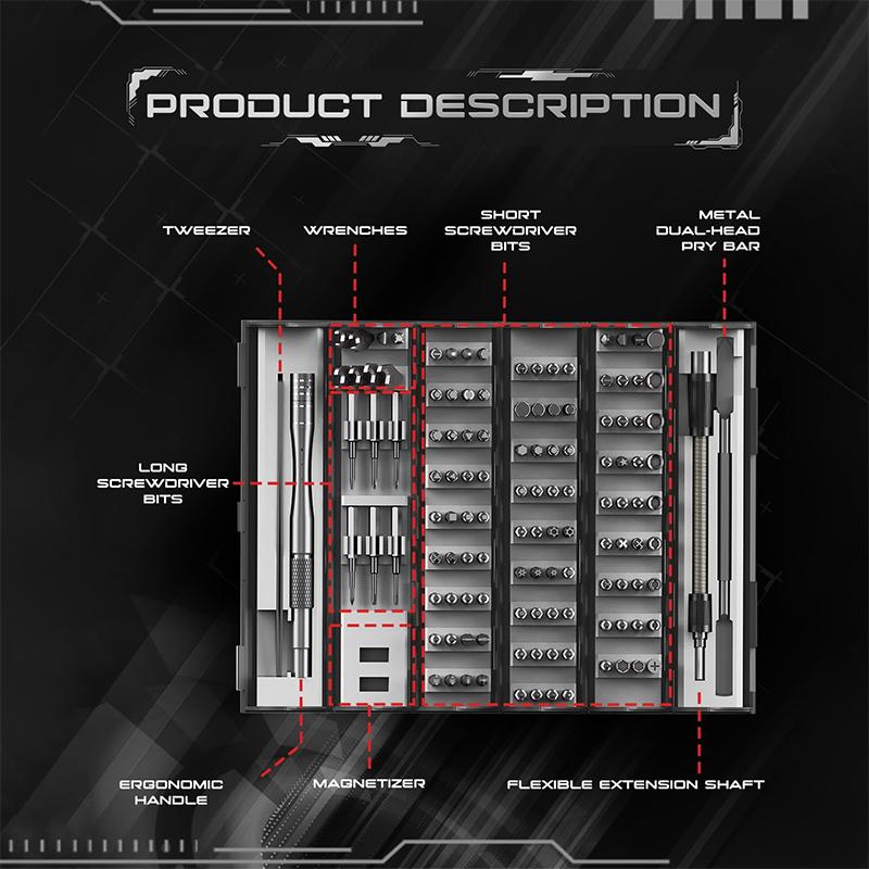 128 In 1 Precision Screwdriver Set Magnetic Phillips Torx Screw Driver Bits Portable Professional Electronic Repair Tool Set