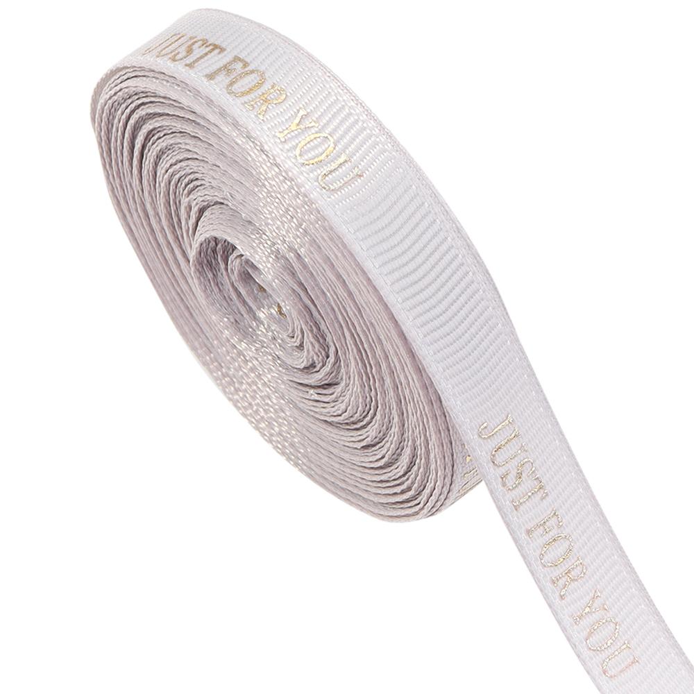 10Yards/Roll 10mm Printed JUST FOR YOU Ribbon Colorful Polyester Ribbon For Wedding Christmas Birthday Gift Packaging Decoration