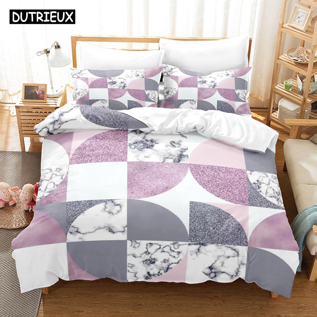 3D Printed Art Marbling Bedding Set Down Quilt Cover With Pillowcase Double Complete Queen King Bedding