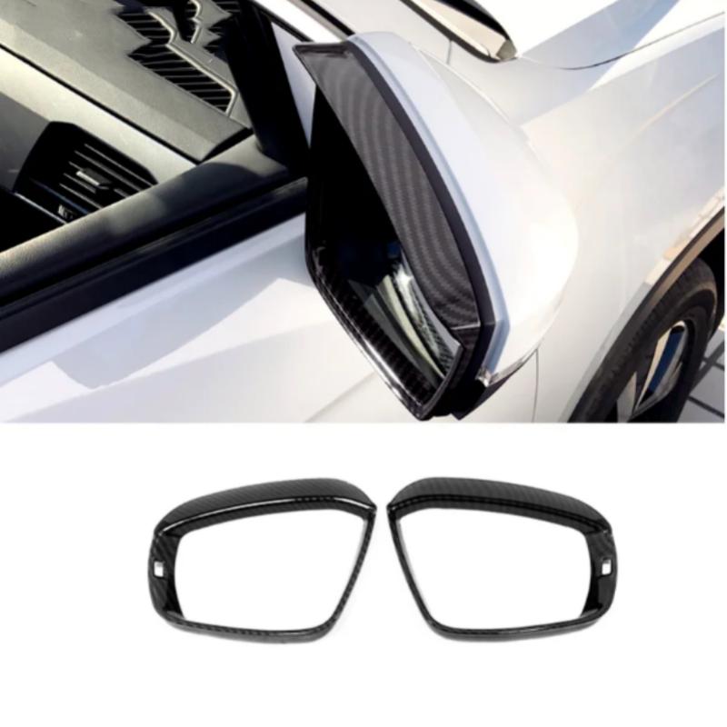 For Volkswagen T-ROC TROC 2017 2018    ABS Carbon Rearview Mirror Eyebrow Frame Cover Trims Car Styling Accessories