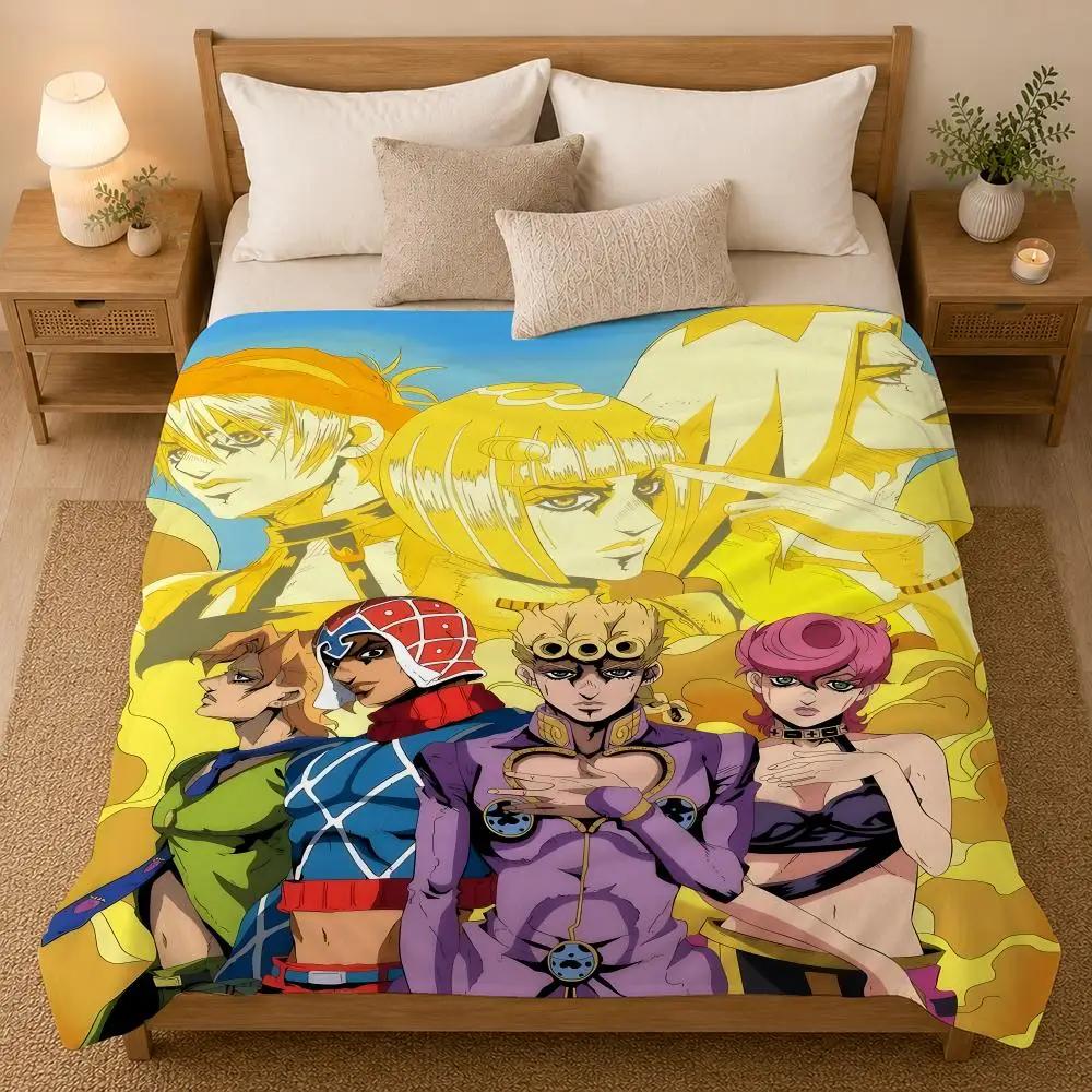 JoJos Bizarre Adventure Anime Throw 240g Flannel Blanket, Suitable for Sofas, Beds, Offices, Exquisite Gift Blankets