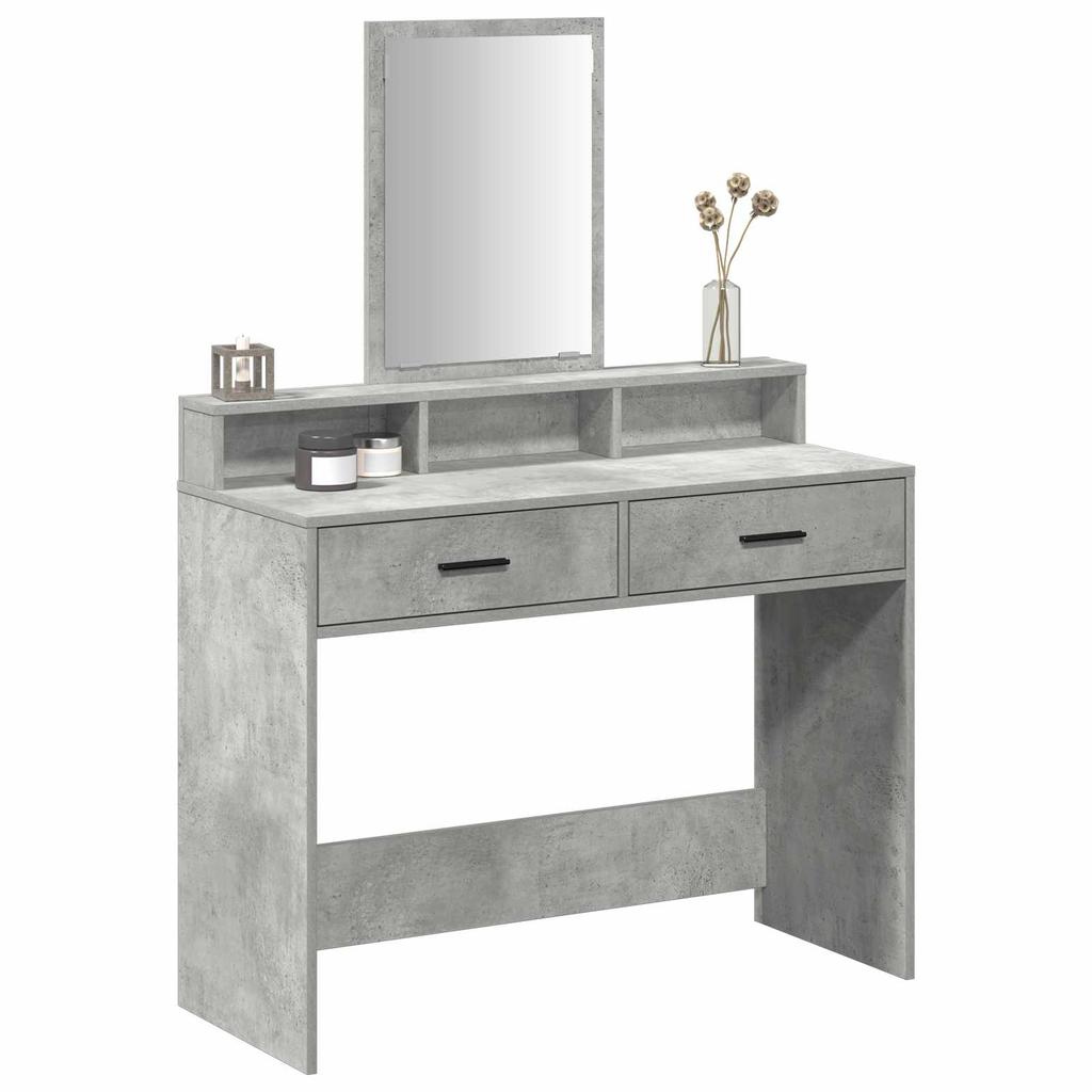Makeup Table Concrete Grey 100 x 41 x 140 cm Engineered Wood