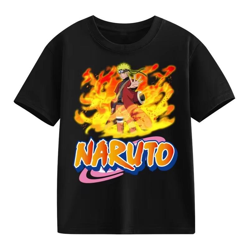 2026 new Naruto Kids Tshirt  Cartoon character print pure cotton shortsleeved roundneck shirt