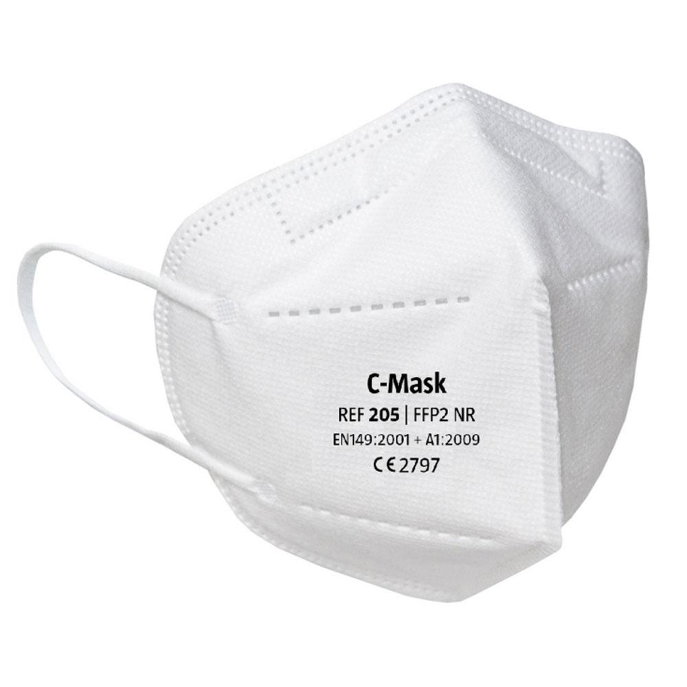 Mask with FFP2 Filter on Elastic Band, White, 20 Pcs