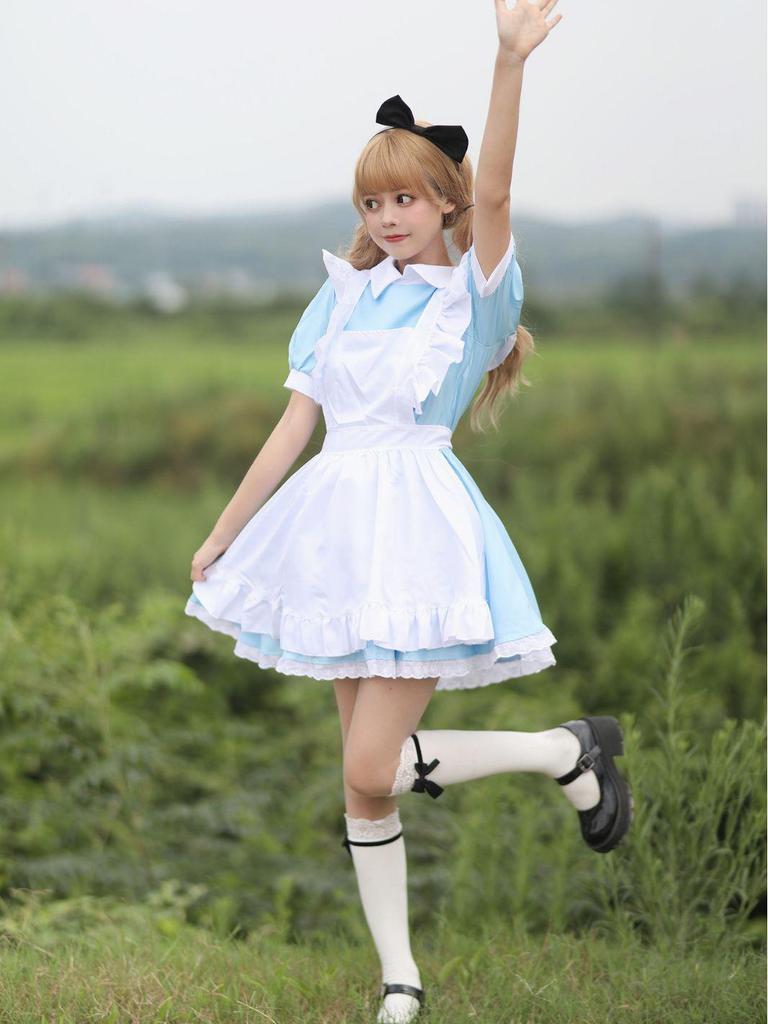Alice in Wonderland Cosplay Maid Outfit - Anime Lolita Halloween Costume