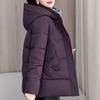 Plus Size XL-5XL Middle Age Women's Winter Jackets Hooded Elegant Loose Thick Warm Embroidery Parkas Female Coats