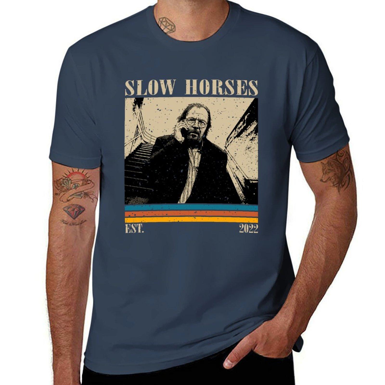 

Retro Slow Horses Series TShirt t shirts for man cotton funny man graphic t shirt t shirts with prints TShirt 4XL