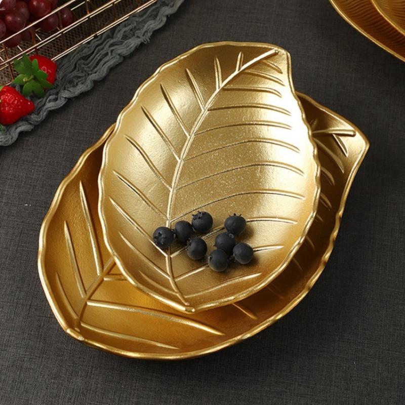 Simple Nordic Snack Candy Dish Leaf-Shaped Living Room Home Dining Table Storage Tray for Tabletop Organization & Decoration