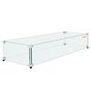Glas-Windschutz für rechteckigen Feuertisch 924 x 417 x 191 mm, 8 mm dickes und stabiles gehärtetes Glaspanel mit robustem Aluminium-Eckwinkel &