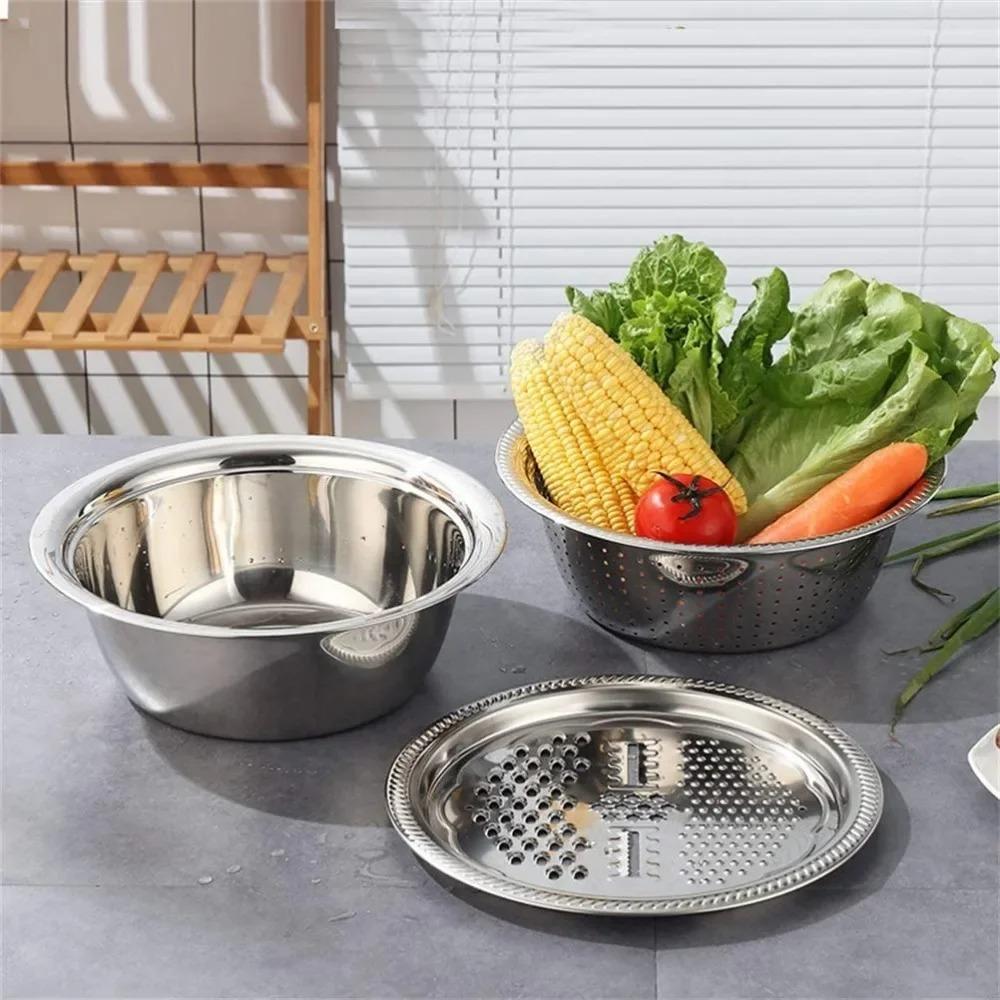 3 in 1 Vegetable Washing Basin Multifunctional Rice Washing Drain Basket Sink  Kitchen