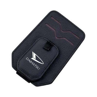 Fumezu Car Sunglasses Clip Compatible with Daihatsu Leather Sunglasses Clip with Car Sun Convenient Car Holds Glasses and Includes Card Pockets and