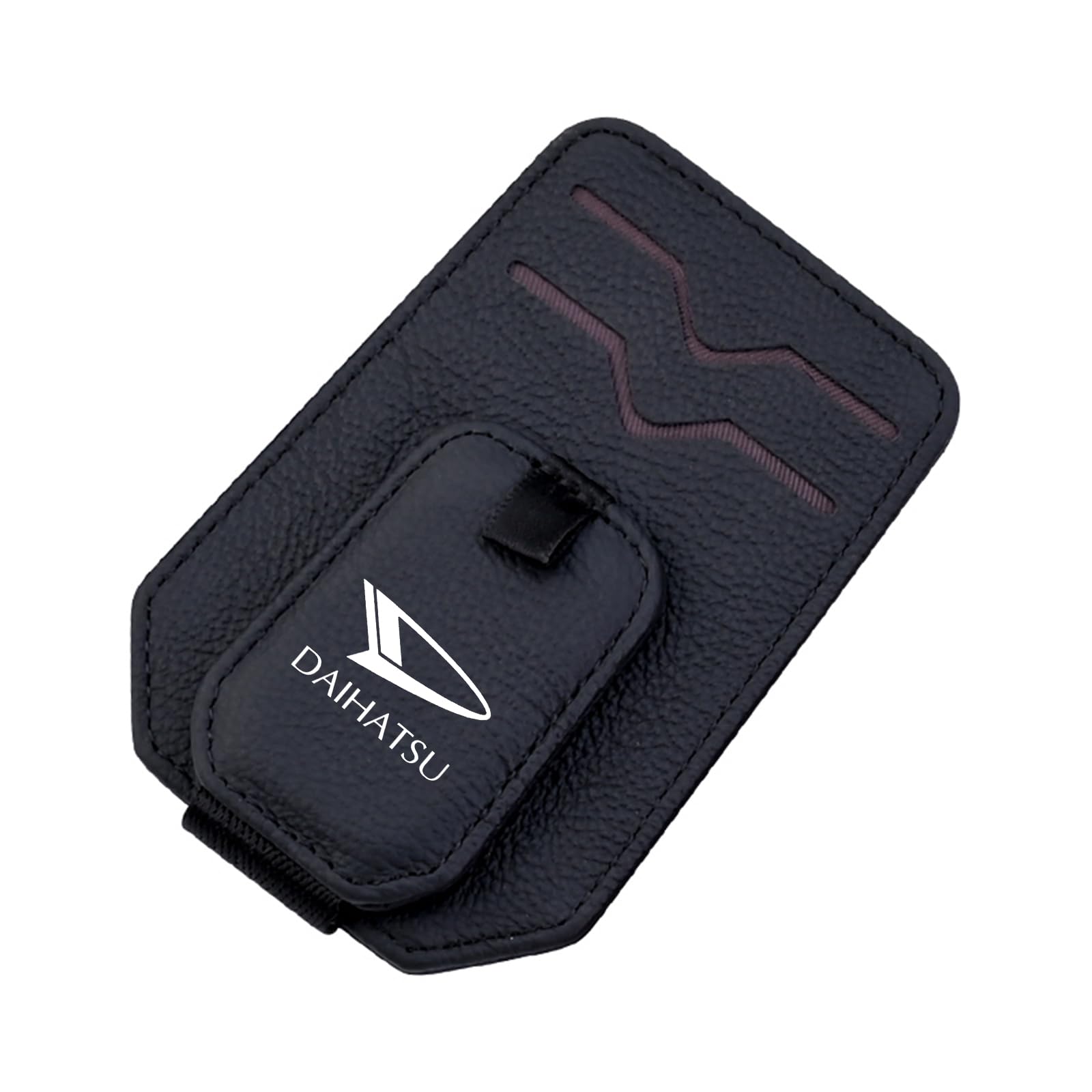 

Fumezu Car Sunglasses Clip Compatible with Daihatsu Leather Sunglasses Clip with Car Sun Convenient Car Holds Glasses and Includes Card Pockets and чёрный