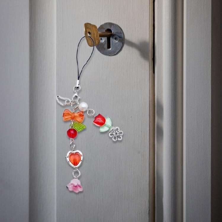 Trendy Phone Charm Unique Flower Keyring Delicate Keychain Phone Accessories Bag Pendant for Purse Backpack