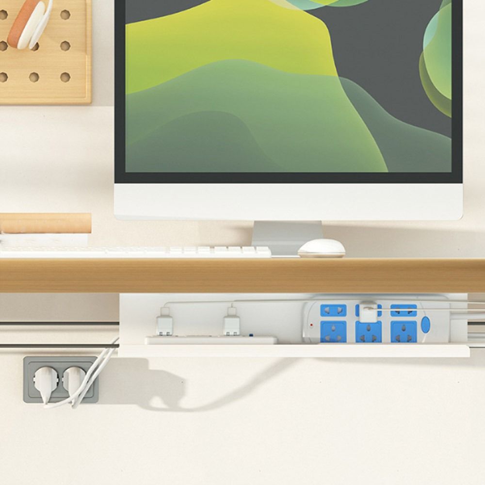 Under Table Cable Organizer Under Desk Cable Tray Wire Organizer Widened Design Protection Tray for Various Tables