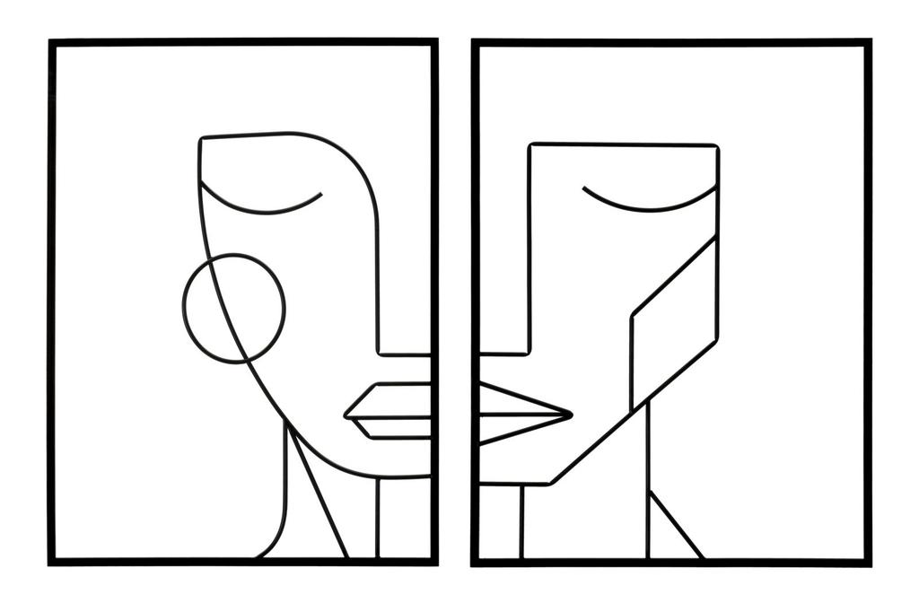 Iron Wall Panel Tribal Simply Set 2Pcs Cm 60X1X80