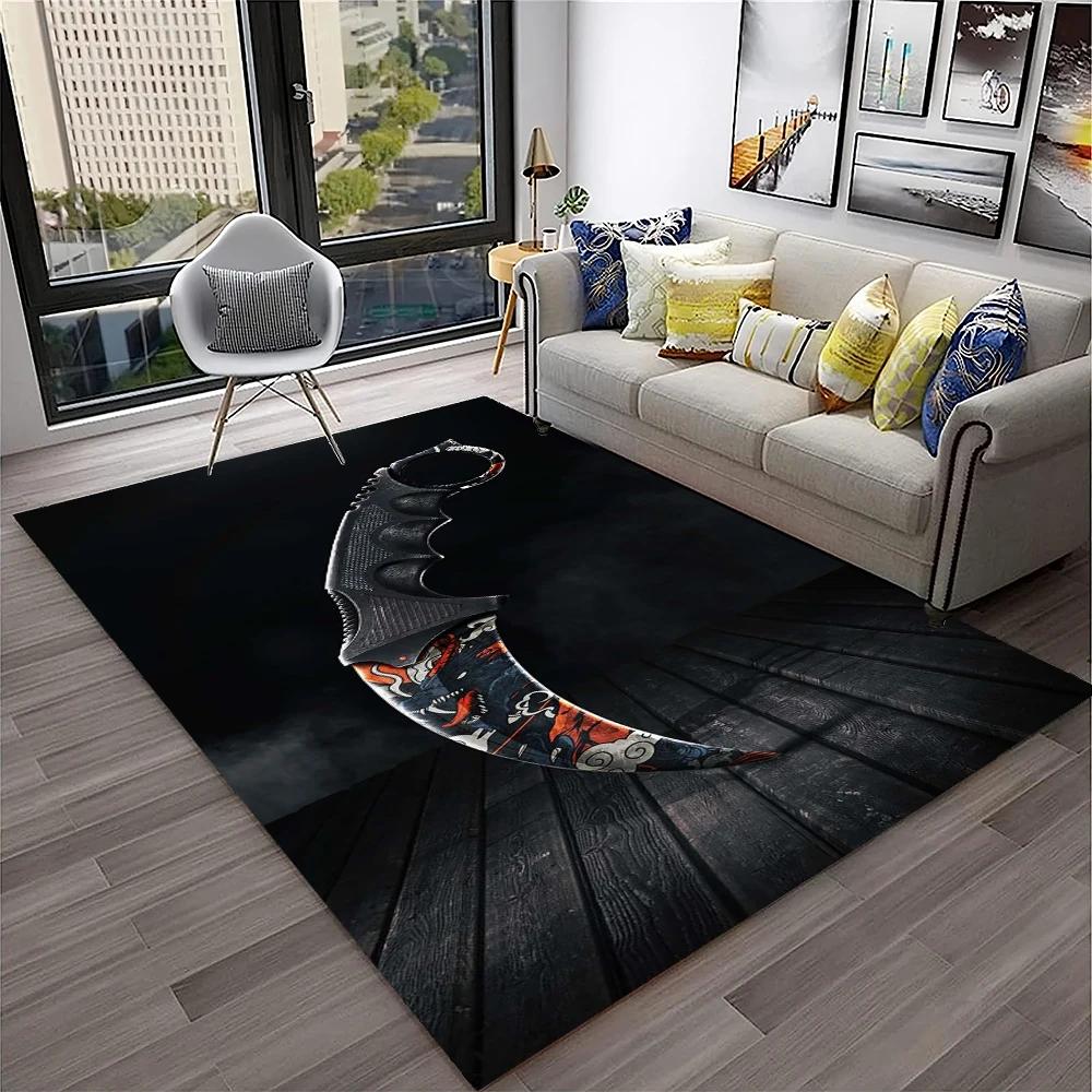 Gun Knife USP,AK,M4,AWP,Rifle Pistol Cartridge Carpet Rug for Home Living Room Bedroom Sofa Doormat Decor,kid Non-slip Floor Mat