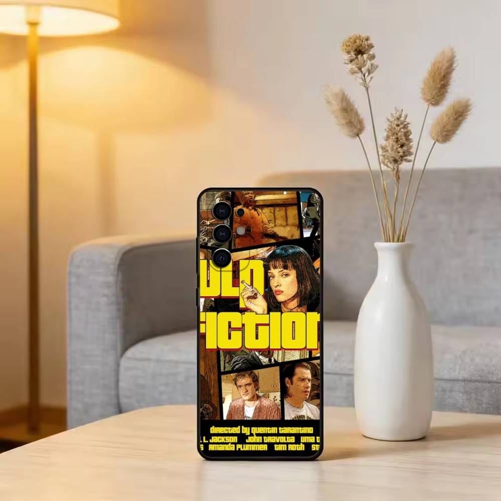 P-Pulp F-Fiction Movie Phone Case For Samsung S25,S24,S21,S22,S23,S30,Ultra,S20,Plus,Fe,Soft Silicone Black Cover