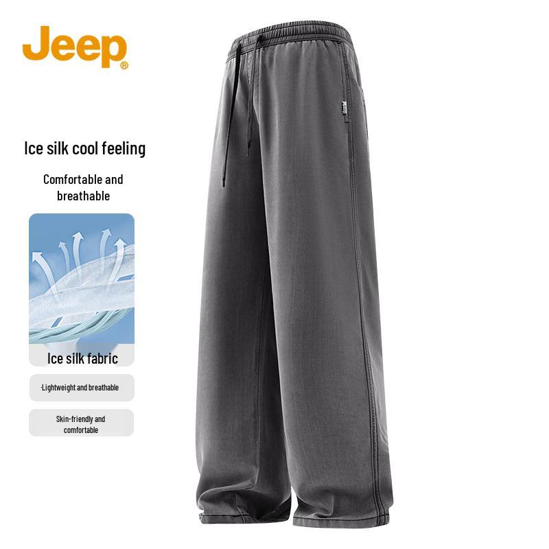 Men s JEEP Ice Silk Straight-Leg Denim Casual Pants M