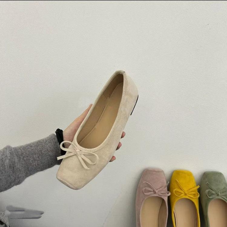 Flache Schuhe Schleife Damenschuhe rot kleine einzelne Schuhe Ballerinas neue Damenschuhe Schuhe mit weicher Sohle Damen