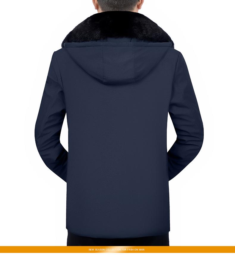 Men's Detachable Hat Cotton Winter Jacket – Thickened Warm Outerwear for Autumn/Winter