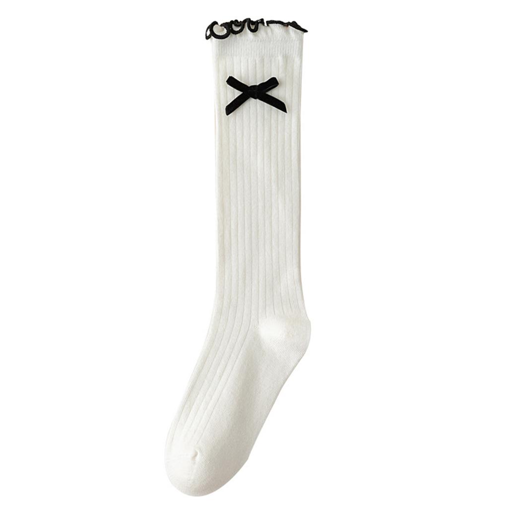 Girls Knee High Socks with Lace Trim and for School and Everyday Wear
