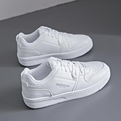 Zapatos blancos pequeños con cordones para mujer nuevos suela gruesa muestran alto zapatos de mujer casuales zapatos de vestir simples zapatillas deportivas de tabla