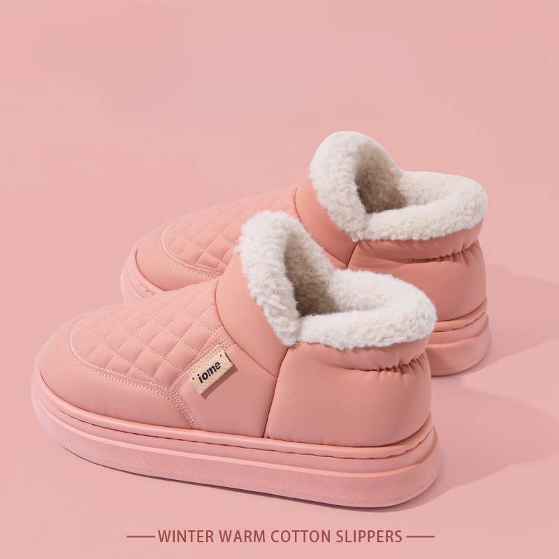 Женские водонепроницаемые мягкие зимние ботинки с защитой от пятен, теплые, для улицы, осень-зима 2024 года, мягкие, утолщенные, на каблуке, хлопковые туфли 36-37 розовый